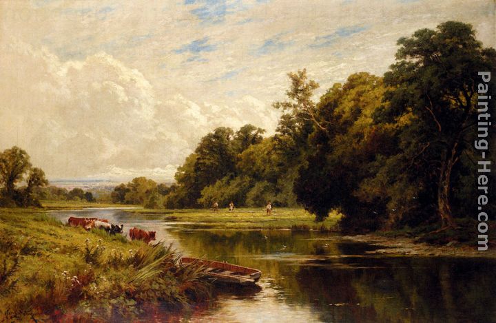On The Banks Of The Thames painting - Henry Hillier Parker On The Banks Of The Thames art painting
